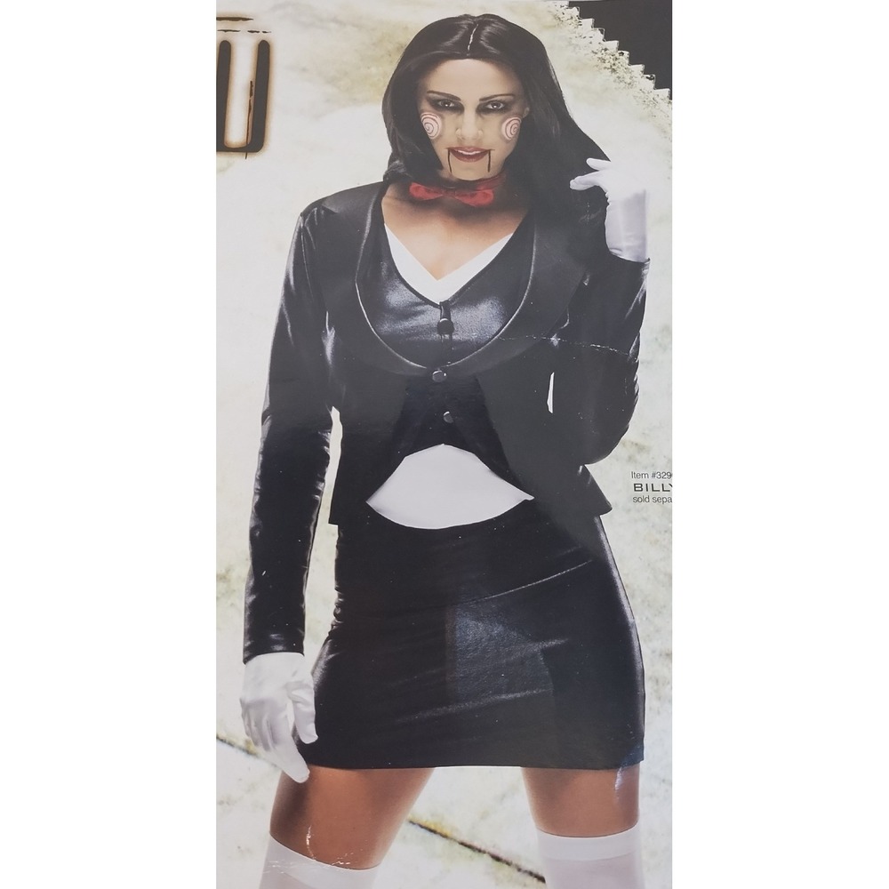 Rubies Saw Billy Puppet Costume Horror Movie Jigsaw Halloween Womens MD Black
